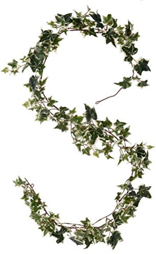 MICA Decorations 905381 Ivy Garland L180B15H15 Polyester, Coloured, Plant, Green, 180 x 15 x 15 cm