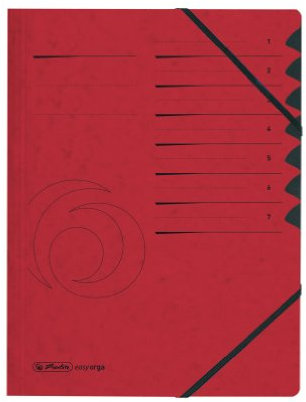 herlitz Ordnungsmappe Quality, A4, rot, 7 Register, Eckspanner Gummizug, 1 Stück