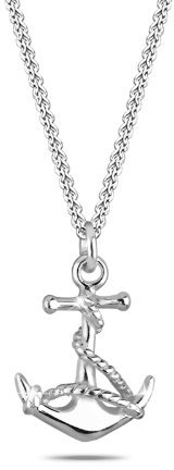 Elli Halskette Damen Anker Anhänger Maritim Sommer Trend in 925 Sterling Silber