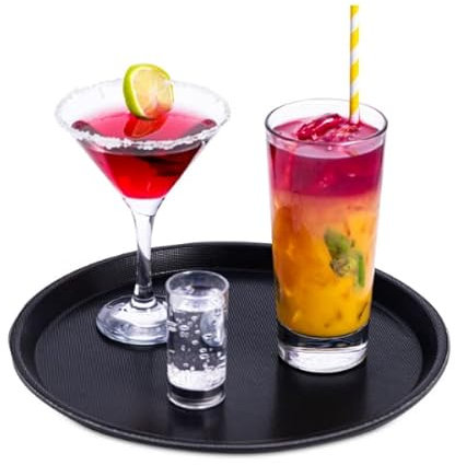 bar@drinkstuff 11 Inch Non Slip Tray - Single | Rubber Non Slip Tray, Waiters Non Slip Tray