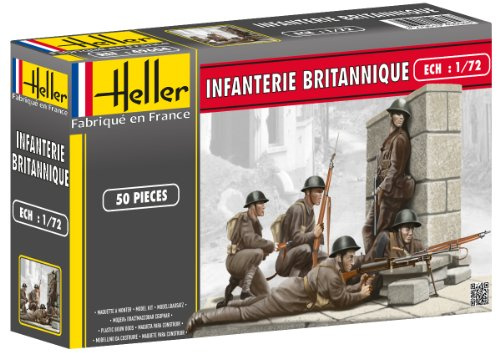 Heller 49604 Infanterie Anglaise Plastic Model Kit, 1:72 Scale, Earth Tones, Greens, Browns, Greys