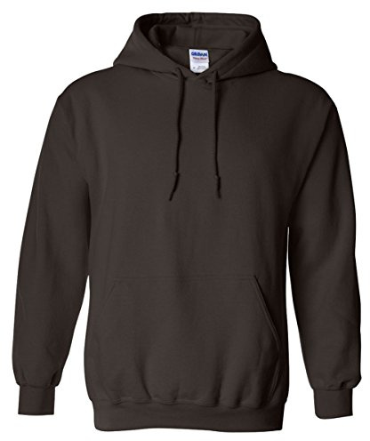 Gildan Men's Heavy Blend Drawcord Hooded Sweatshirt - Large - Dark Chocolate