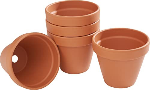 VBS Blumentopf TERRAKOTTA Ton-Töpfe Pflanztöpfe Übertöpfe versch. Größen Innen-Ø 11 cm, 5 Stück