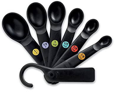 OXO 11110801 Good Grips 7-Piece Plastic Measuring Spoons, Black