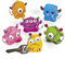 cama24com Monster Schlüsselanhänger 6 verschiedene Motive für Kindergeburtstag Monsterparty & Halloween als Mitgebsel oder Give-Away 12 Stück mit Palandi® Sticker