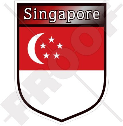 Singapur Saul Shield 100 mm (10,2 cm) Vinyl Bumper Aufkleber, Aufkleber