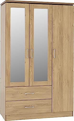 Seconique Charles 3 Door 2 Drawer Wardrobe in Oak Effect Veneer