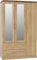 Seconique Charles 3 Door 2 Drawer Wardrobe in Oak Effect Veneer