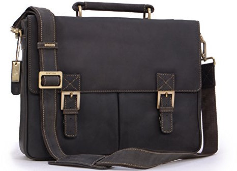 Visconti - Men's Leather Messenger Shoulder Bag - Large 15 Inch Laptop Bag - Work Briefcase with Detachable Crossbody Strap - 18716 Berlin - Oil Brown