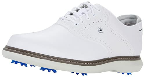 FootJoy Men's Traditions Golf Shoe, White/White, 8.5 UK