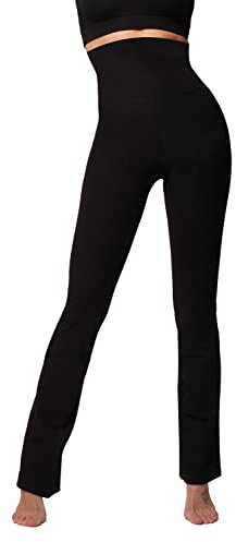 TLC Sport Damen Figurstraffende Bauchkontrolle Hohe Taille Slim Fit Slim Fit Hose Gr. XS Kurz, Schwarz