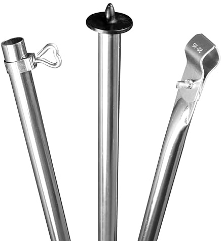 1x Zeltstange Vorzeltstange Stahl Fuß Klemme Teleskop 210-290cm Ø22/19mm 3