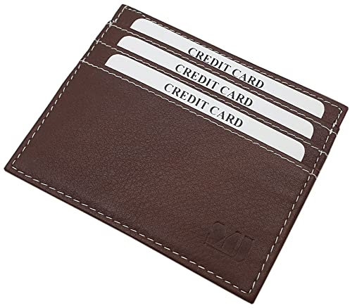 myledershop Extra Flaches Büffelleder Kreditkartenetui Visitenkartenetui Kartenetui Kartenmäppchen MJ-Design-Germany in verschiedenen Farben (Braun)