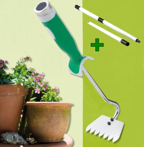 Beetfix Unkrautjäter + Teleskopstiel Unkrautharke Garten Unkraut Harke Rechen