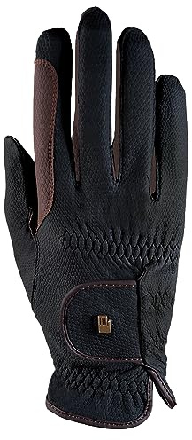 Roeckl Sports Reithandschuh Malta, Turnier Sommer Handschuh, Schwarz/Mokka 10.5