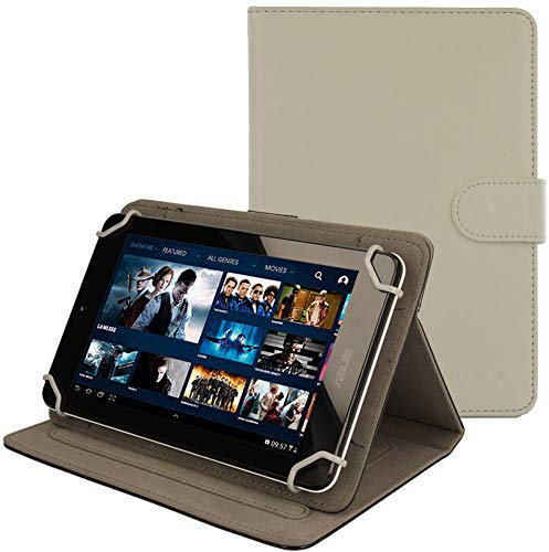 TECHGEAR [Cosmic (8) Universal Case for Lenovo Tab E7, Tab 4 7 Inch Tablet - 360 Degree Rotating & Detachable Holder Case with Viewing stand (White)