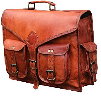 Jaald 40 Cm Bolso Bandolera Mochila Backpack Bolsa De Hombro Maletin De Piel Auténtica para Hombre Convertible Portátil Leather Messenger Bag Laptop