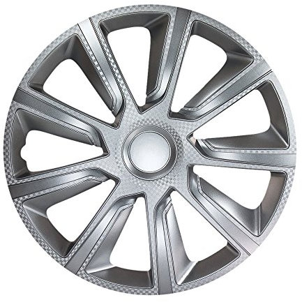 CM DESIGN 14 Zoll Radzierblenden VERON Carbon (Silber) +Eiskratzer Northpole für Fast alle Fahrzeuge