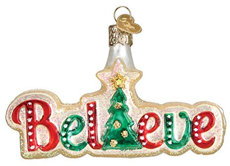 Old World Christmas Ornaments:Believe Glass Blown Ornaments for Christmas Tree