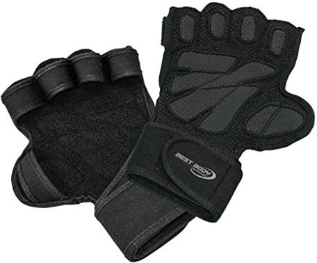 Best Body Nutrition Equipment Herren, die Frauen Handschuhe Hochwertige Pad Handschuhe schwarz schwarz S
