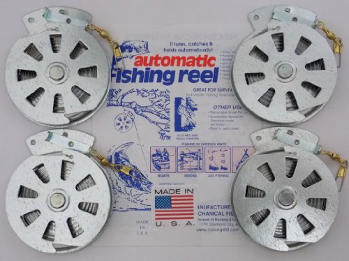 4 Mechanical Fisher's Yo Yo Fishing Reels -Package of 4 Reels- Yoyo Fish Trap -(Flat Trigger Model)