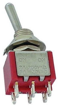INFO GAMES - 8011AC Kippschalter, Vertikal DPDT, Ein-Ein 139657