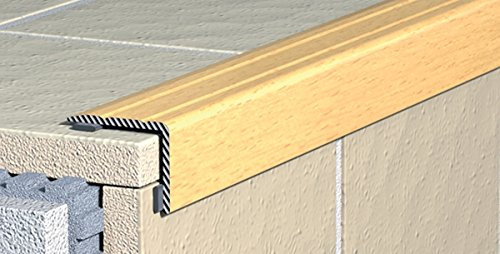 Treppenkantenprofil-Treppenstufenprofil-Treppenwinkel - selbstklebend - Alu eloxiert: gold, 25mm x 20mm (C-03) (10)