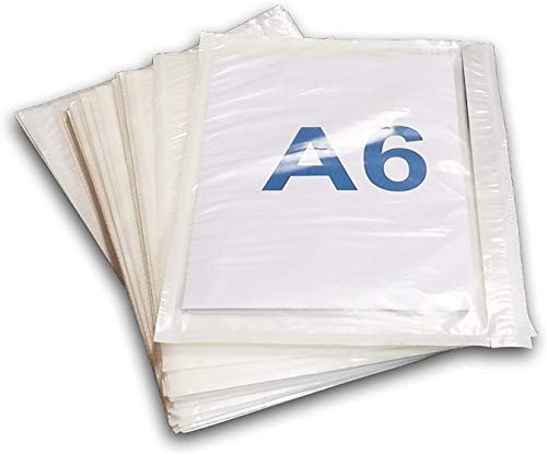 Lot de 500 Pochette A6 porte-documents adhésives transparente - Pochette d’Expédition autocollante pour petit colis 165 x 122 mm (A4 plié en 4) –UGPAN1-500