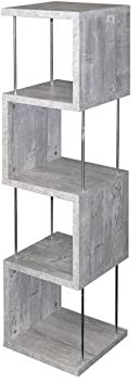 möbelando Standregal Raumteiler Bücherregal Regal Beistellregal Holzregal Drum II Beton