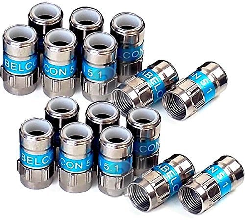 16 Stück Cabelcon F-56 5.1 Self Install F-Kompressionsstecker blau RG6 / 7 mm NiTin