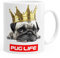 MoonWorks Kaffee-Tasse Pug Life Mops einfarbig weiß Unisize