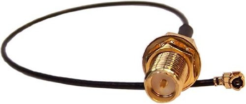BIGtec WLAN Adapterkabel RP SMA Buchse - pigtail U.FL Stecker, 20cm, für AVM Fritzbox, Speedport, Notebook, UFL Adapter, SMA Adapter, extra langes Gewinde 12mm