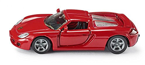 siku 1001, Porsche Carrera GT Sportwagen, Metall/Kunststoff, Rot, Öffenbare Türen, Spielzeugauto für Kinder