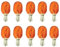 CARALL 10 Pezzi Lampadine Alogene T20 WY21W 7440 12V 21W Arancione, Ricambi Lampade 12V Per Auto e Moto