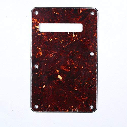 Musiclily 6 Hole Strat Back Plate Tremolo Spring Cover for Fender USA/Mexican Standard Stratocaster Modern Style Electric Guitar, 4Ply Tortoise Shell