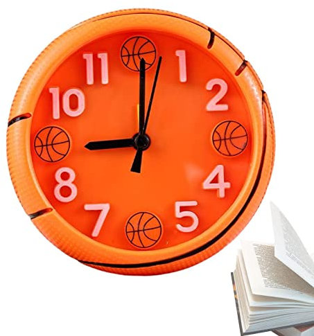 Générique Réveil de Bureau | Réveil de Basket-Ball en Forme de Basket-Ball de Football,Aucune Horloge de Bureau de Chevet de Forme de Basket-Ball de Football de coche pour Le