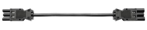 BACHMANN Geräteverlängerung Wieland GST18 Stecker/Buchse, 0,3m, Schwarz 375.050