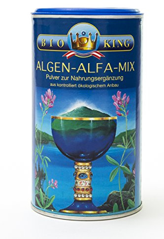 BioKing 250g ALGEN-ALFA-MIX, Pulver zur Nahrungsergänzung aus kontrolliert ökologischem Anbau