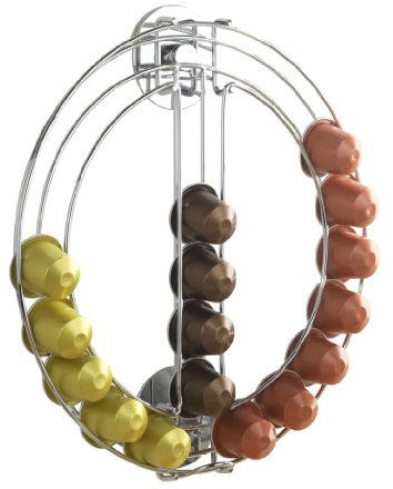 Wenko 5620100 Kaffeekapsel Halter Turbo-Loc - Befestigen ohne Bohren,ø 27.7 x 4.1 cm, chrom