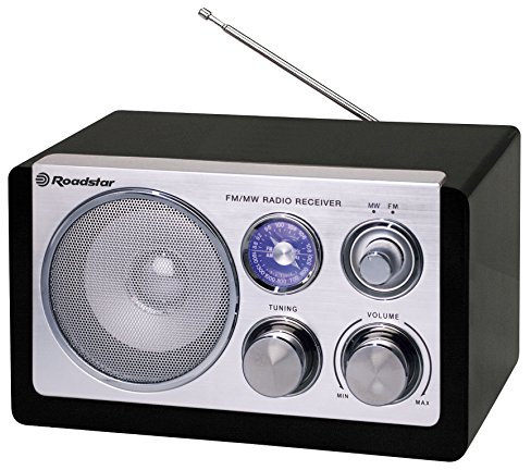 Roadstar HRA-1200/N Retro Design Radio mit Blauer Anzeigenbeleuchtung schwarz