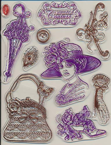 Viva Decor Clear-Stamps (Vintage Couture) Silikon Stempel - Prägung Stempel - DIY Dekoration stanzen - Stempel Silikon - DIY Stamp - Stempel Prägung - Made in Germany