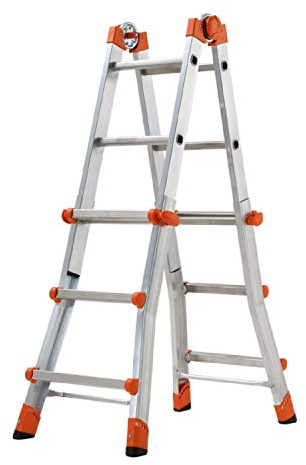 GIERRE AL010 - Escalera telescópica multifunción de aluminio PEPPina EN131 (3+3 peldaños)
