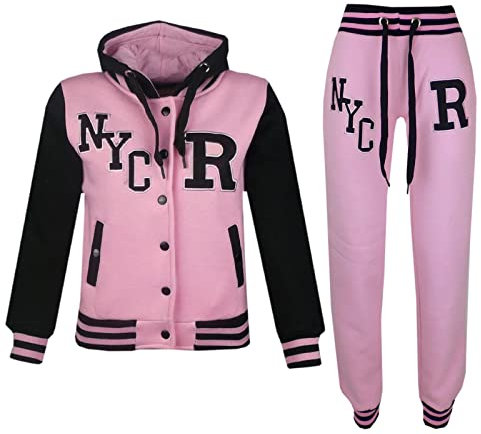 A2Z 4 Kids Bambini Ragazze Ragazzi Baseball Tuta - T.S Baseball NYC Baby Pink 11-12