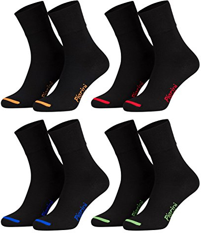 Piarini - 8 pares de calcetines unisex - Sin elástico - Ajuste cómodo - Caña de elastano y piqué