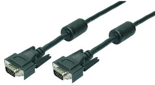 LogiLink Kabel VGA 2X Stecker mit Ferritkern, Schwarz, 20m CV0018