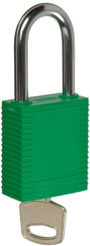 Nylon-Sicherheitsvorhängeschloss, 38,50mm x 86,50mm x 19,50mm, Grün, 6er-Pack
