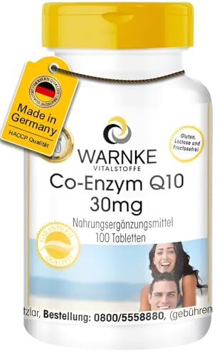 Coenzym Q10 30mg - 100 Tabletten - CoQ10 Tabletten - vegan | Warnke Vitalstoffe - Deutsche Apothekenqualität