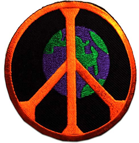 Catch the Patch Peace On Earth Frieden Aufnäher zum Aufbügeln 7,5 x 7,5 cm Bügelbild für Erwachsene mit Make Love Statement, Bügelpatch Patches Bügelflicken