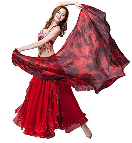 zltdream Damen 100% Seide Bauchtanz Schleier und Schal Farben 249,9 x 110 cm