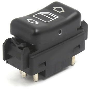 sourcing map Auto Fensterheber Schalter Elektrische Fensterheberschalter Fenster Schaltelement Fahrerseite vorne links 1248204610 für Mercedes Benz W124 W126 W201 Schwarz